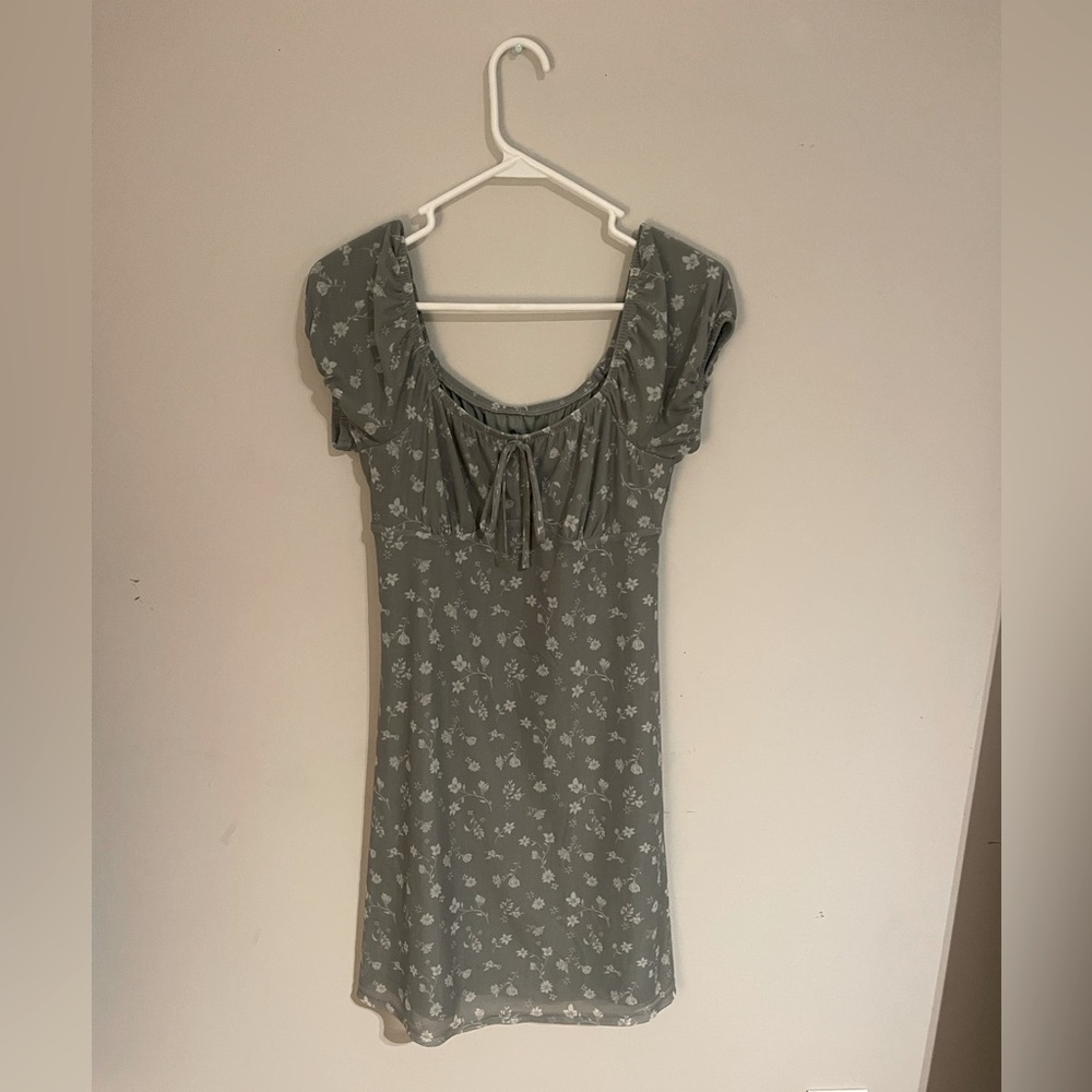 Green, to the knee length, dress - So